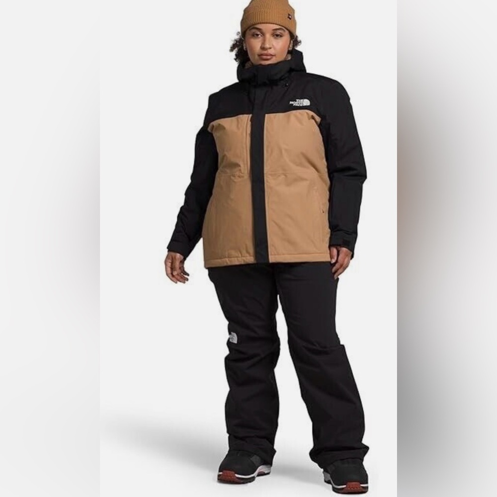 The North Face Freedom Jacket Plus 2X Black Almond Hooded Ski Snow Coat